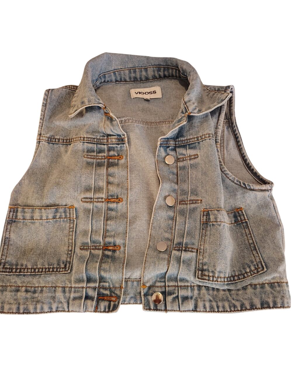 Vigoss Denim Vest Women’s Small Medium Wash Button Front